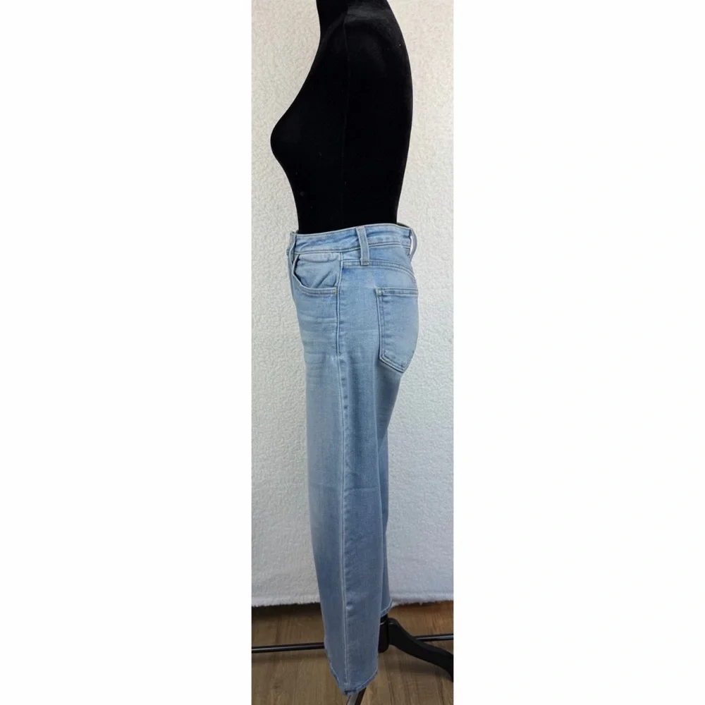 JUST BLACK DENIM • Blue Light Wash High-Waisted Wide-Leg Jeans, 25 - Picture 5 of 14